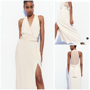 ZARA ~ Mixed Semi Sheer Slip Dress